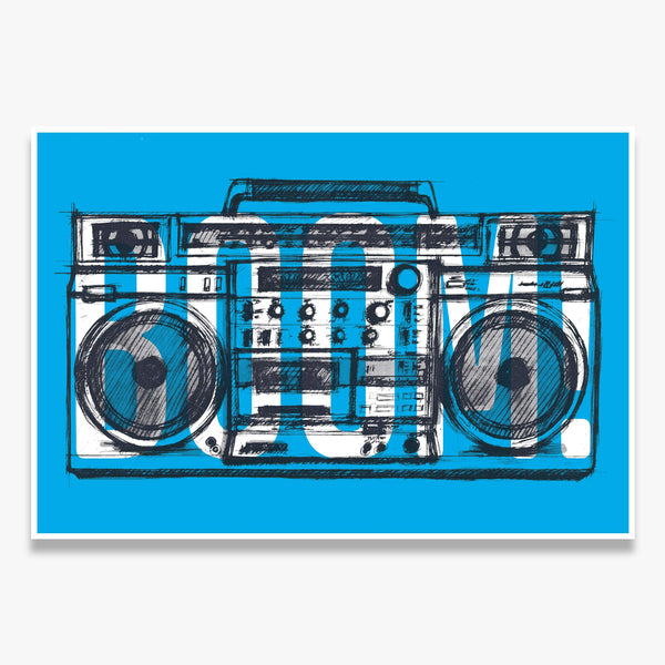 "Boombox Blue" Print