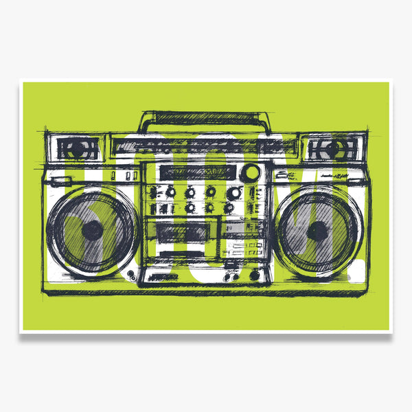 "Boombox Green" Print