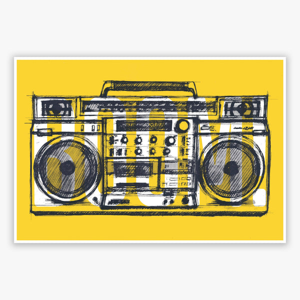 "Boombox Yellow" Print