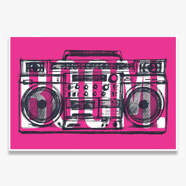"Boombox Pink" Print